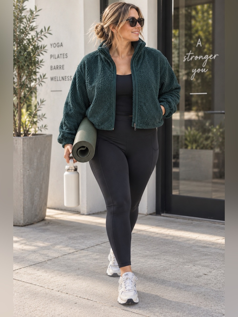Athleta In the Clouds Jacket Fleece Jacket in Green XL NWT
